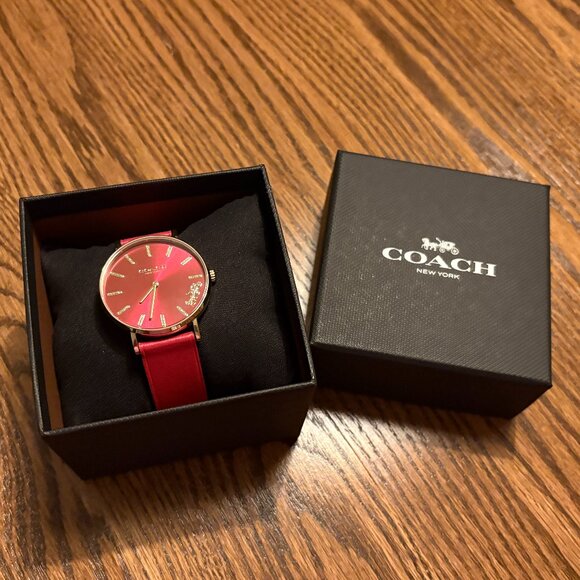 Coach Perry Red Dial Red Leather Strap Watch for Women - 14503852 - Picture 2 of 16